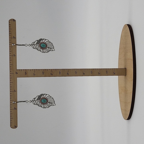 1804- Handmade Boho Leaves Earrings NWT - Picture 2 of 4